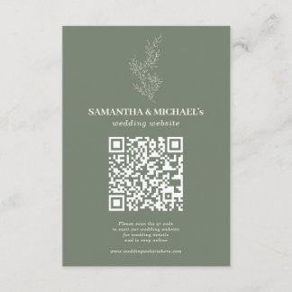 Carte D'accompagnement Site Mariage de Sage Ivory Ivy Floral Qr
