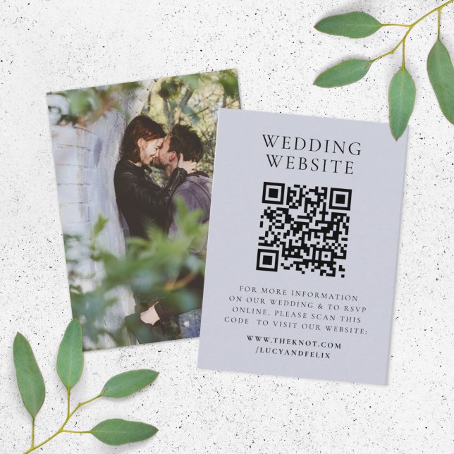 Carte D'accompagnement Site mariage | Elegant Chic RSVP QR Code photo (Créateur téléchargé)