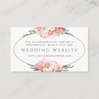 Carte D'accompagnement Site mariage | Elégante Pierre rose florale