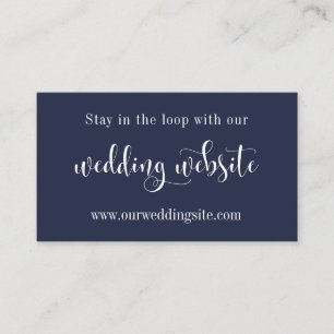 Carte D'accompagnement Site mariage, Joli script moderne sur la marine