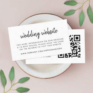 Carte D'accompagnement Site mariage Minimaliste de code QR numérisable