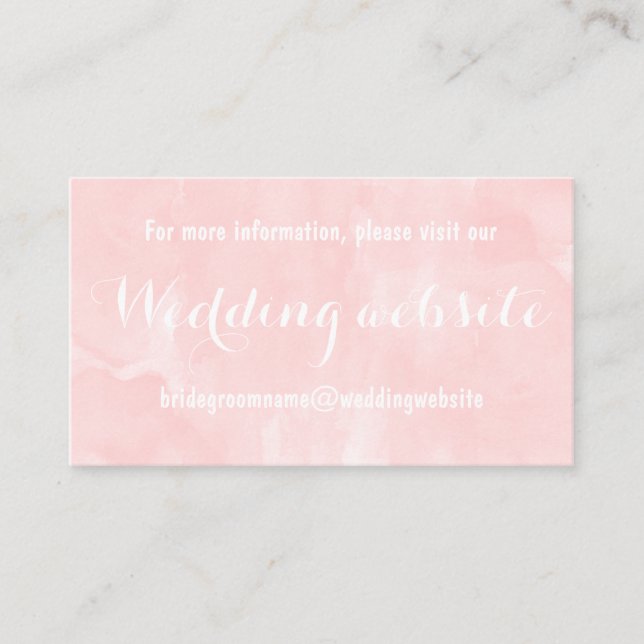 Carte D'accompagnement Site mariage moderne de couleur rose vif (Devant)