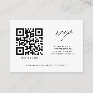 Carte D'accompagnement Site Mariage moderne simple RSVP avec code QR