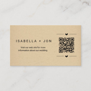 Carte D'accompagnement Site mariage QR Code - Détails du registre RSVP