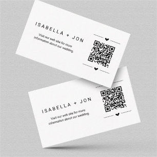 Carte D'accompagnement Site mariage QR Code - Détails du registre RSVP
