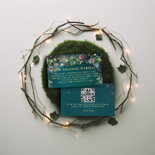 Carte D'accompagnement Site mariage QR Code Enchanted Forest Rose Arch