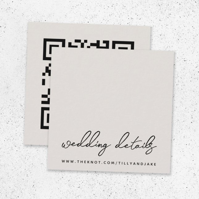 Carte D'accompagnement Site mariage | QR Code naturel minimaliste RSVP (Direct guests seamlessly to your wedding website using this smart minimal enclosure card)