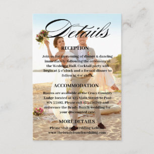 Carte D'accompagnement Site mariage QR Code Photo - Registre RSVP etc