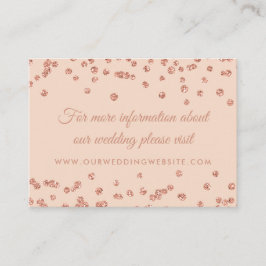 Carte D'accompagnement Site mariage Rose Gold Parties scintillant Confett