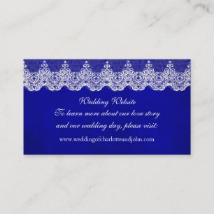 Carte D'accompagnement Site mariage Royal White Blue Cobalt Lace