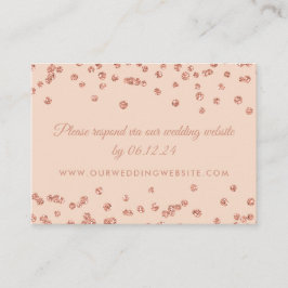 Carte D'accompagnement Site mariage RSVP Rose Gold Confetti Blush Pink