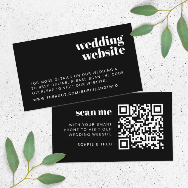 Carte D'accompagnement Site mariage | RSVP Scannable QR Code Retro (Créateur téléchargé)