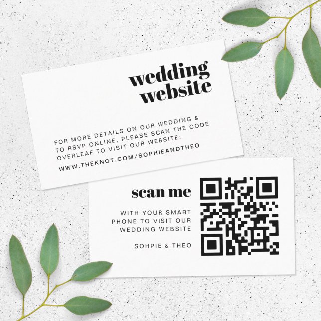 Carte D'accompagnement Site mariage | RSVP Scannable QR Code Retro (Créateur téléchargé)