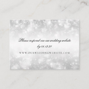 Carte D'accompagnement Site mariage RSVP Silver Shimmer Lumières