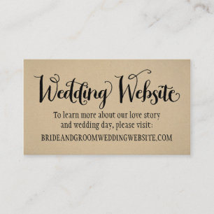 Carte D'accompagnement Site Mariage Rustique Kraft Script noir