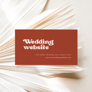 Carte D'accompagnement Site mariage stylé rétro en terre cuite