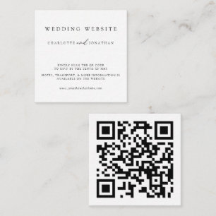 Carte D'accompagnement Site minimaliste moderne Mariage QR Code Enclosur