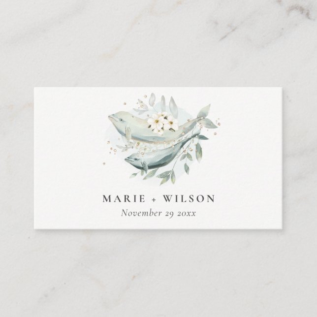 Carte D'accompagnement Site turquoise Gold Underwater Floral Fish Mariage (Devant)
