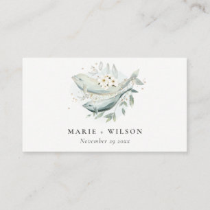 Carte D'accompagnement Site turquoise Gold Underwater Floral Fish Mariage