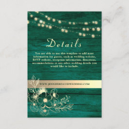 Carte D'accompagnement Site Web de Détails de Mariage en Bois Rustique