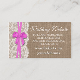 Carte D'accompagnement Site Web de la collection de Mariages Rustic Pink
