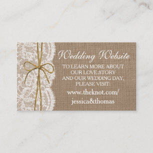 Carte D'accompagnement Site Web de la collection de Mariages Rustic Twine