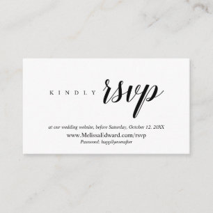 Carte D'accompagnement Site web de la RSVP en ligne, Modern Classy Minima
