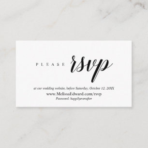 Carte D'accompagnement Site web de la RSVP en ligne, Modern Classy Minima