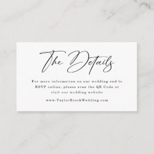 Carte D'accompagnement Site Web de Mariage   Code QR RSVP de Mariage 