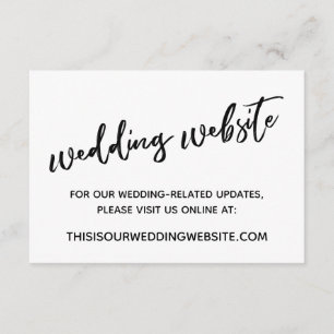 Carte D'accompagnement Site Web de Mariage Écriture Manuscrite Décontract