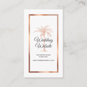 Carte D'accompagnement Site Web de Mariage en Marbre Rose Gold Copper Pal