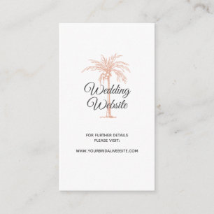 Carte D'accompagnement Site Web de Mariage en Marbre Rose Gold Copper Pal