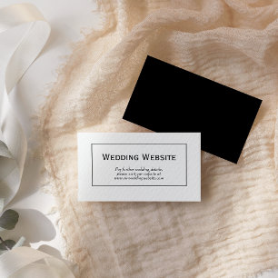 Carte D'accompagnement Site Web de Mariage minimaliste noir blanc