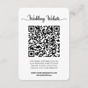 Carte D'accompagnement Site Web de Mariage Rétro Moderne & RSVP en Ligne