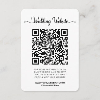 Carte D'accompagnement Site Web de Mariage Rétro Moderne & RSVP en Ligne
