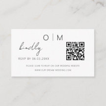 Site Web de Mariage RSVP Code QR Minimaliste Écono