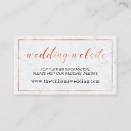 Carte D'accompagnement Site Web de Mariage Typographie Marbre & Cuivre