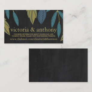 Carte D'accompagnement Site Web du Mariage Feuille de tableau noir Insére