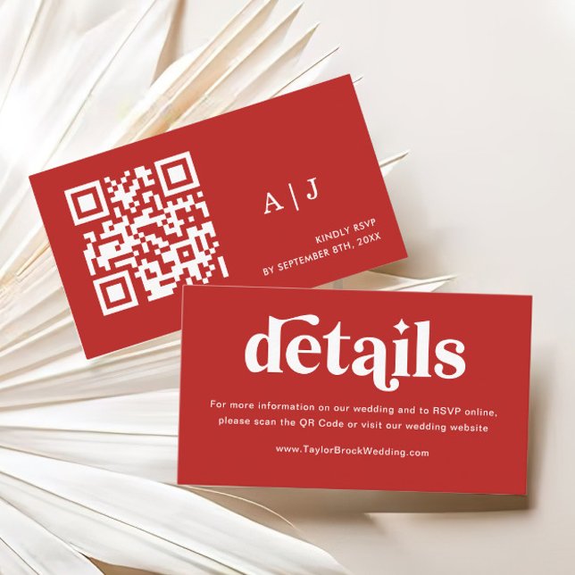 Carte D'accompagnement Site web du Mariage Red Rose (Créateur téléchargé)