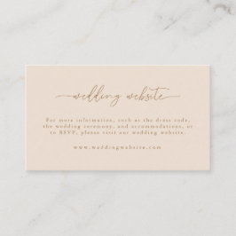 Carte D'accompagnement Site Web Mariage de script beige moderne
