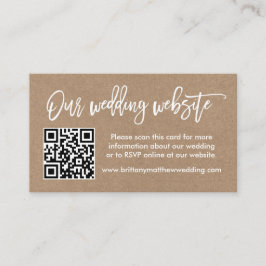 Carte D'accompagnement Site Web Mariage de scripts de brosse QR Photo Kra