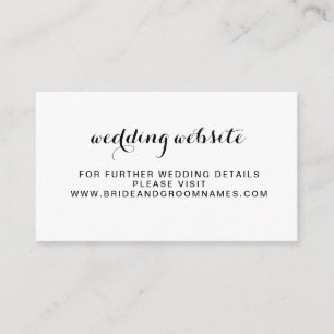 Carte D'accompagnement Site Web Mariage simple minimal