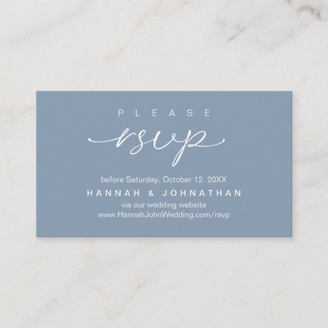 Carte D'accompagnement Site web moderne de Mariage RSVP en ligne (Devant)
