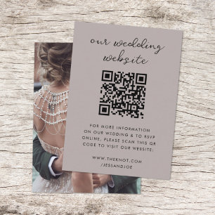 Carte D'accompagnement Site web QR code Minimum Photo RSVP