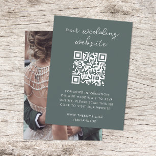 Carte D'accompagnement Site web   QR code Minimum Photo RSVP