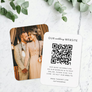 Carte D'accompagnement Site web QR code Minimum Photo RSVP