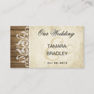 Carte D'accompagnement Site Web Rustic Wood Mariage   blanc