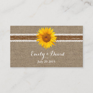 Carte D'accompagnement Site Web Rustique Mariage de dentelle et tournesol