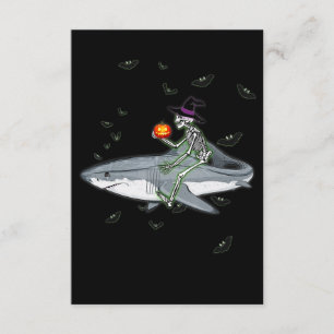 Carte D'accompagnement Skeleton équitation requin - Drôle cadeau Hallowee