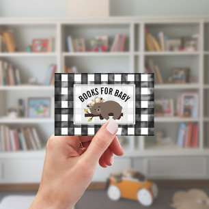 Carte D'accompagnement Sleepy Bear Cub En vichy Baby shower Demande de ré